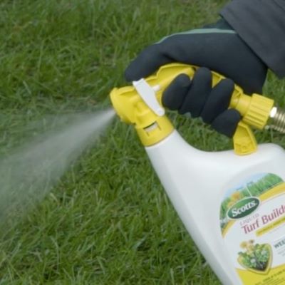 Liquid Turf Builder + Weed Control spray