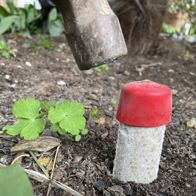 Hammer the spike into the ground