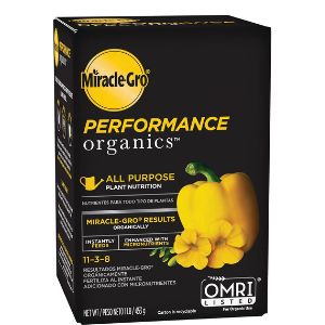 9. Miracle-Gro Performance Organics All Purpose Plant Nutrition 11-3-8