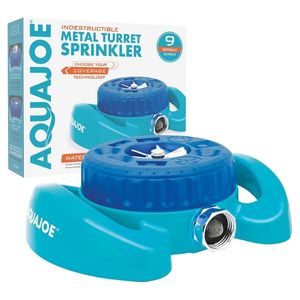 6. Aqua Joe 9-Pattern Metal Turret Sprinkler
