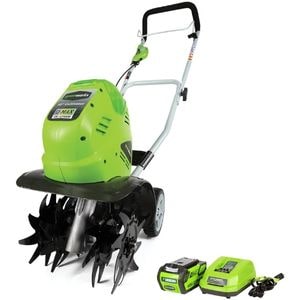 7. Greenworks 40V 10" Cordless Tiller 4.0Ah Battery